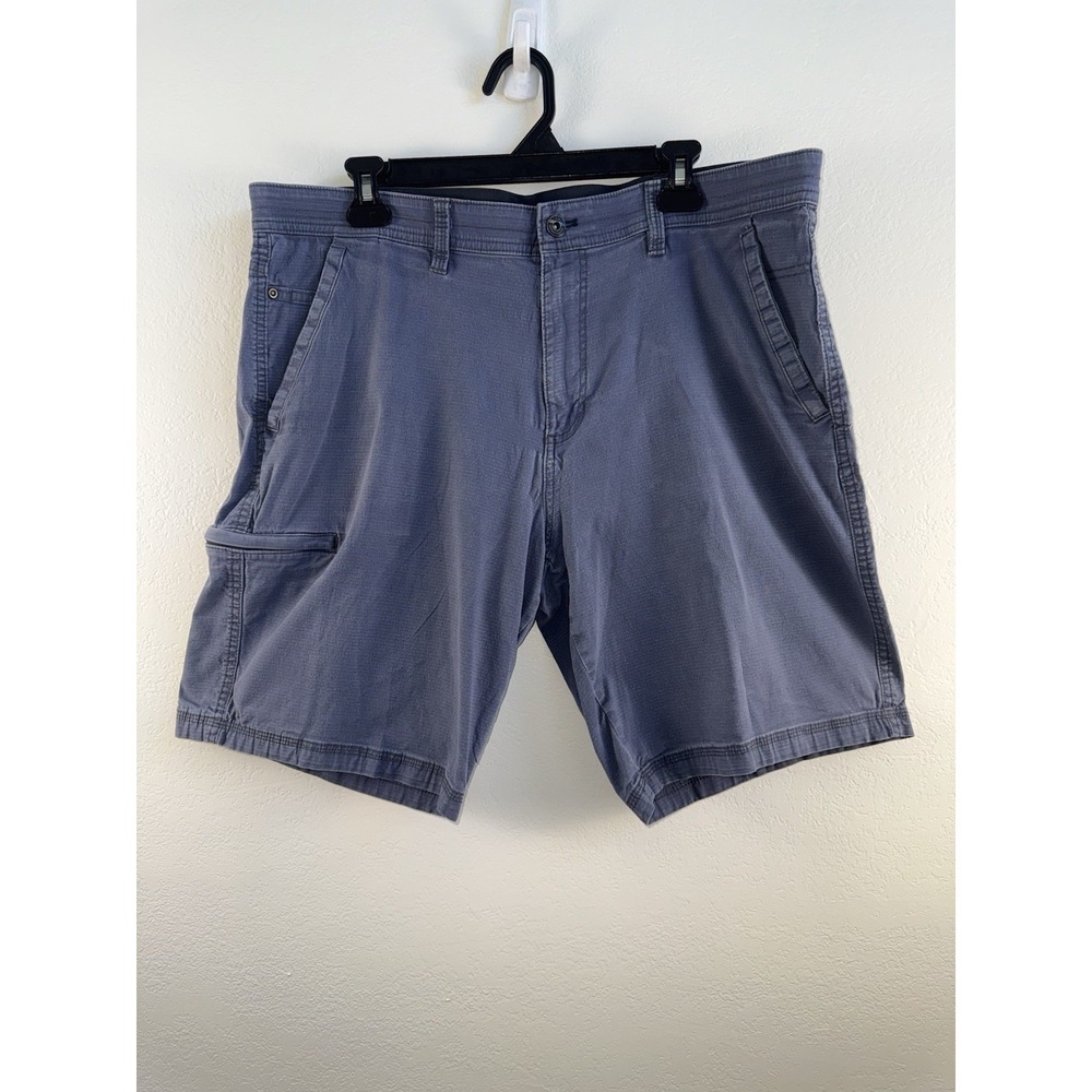Weatherproof Vintage Mens Cargo Shorts 38W Forged Iron Gray Stretch‎ Cotton